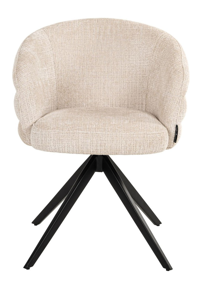 Esszimmerstuhl Serenity Niagara Beige drehbar mit Polyesterbezug