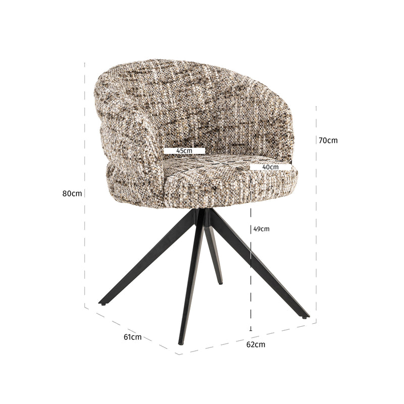 Esszimmerstuhl Serenity von Richmond, drehbar, brown omara