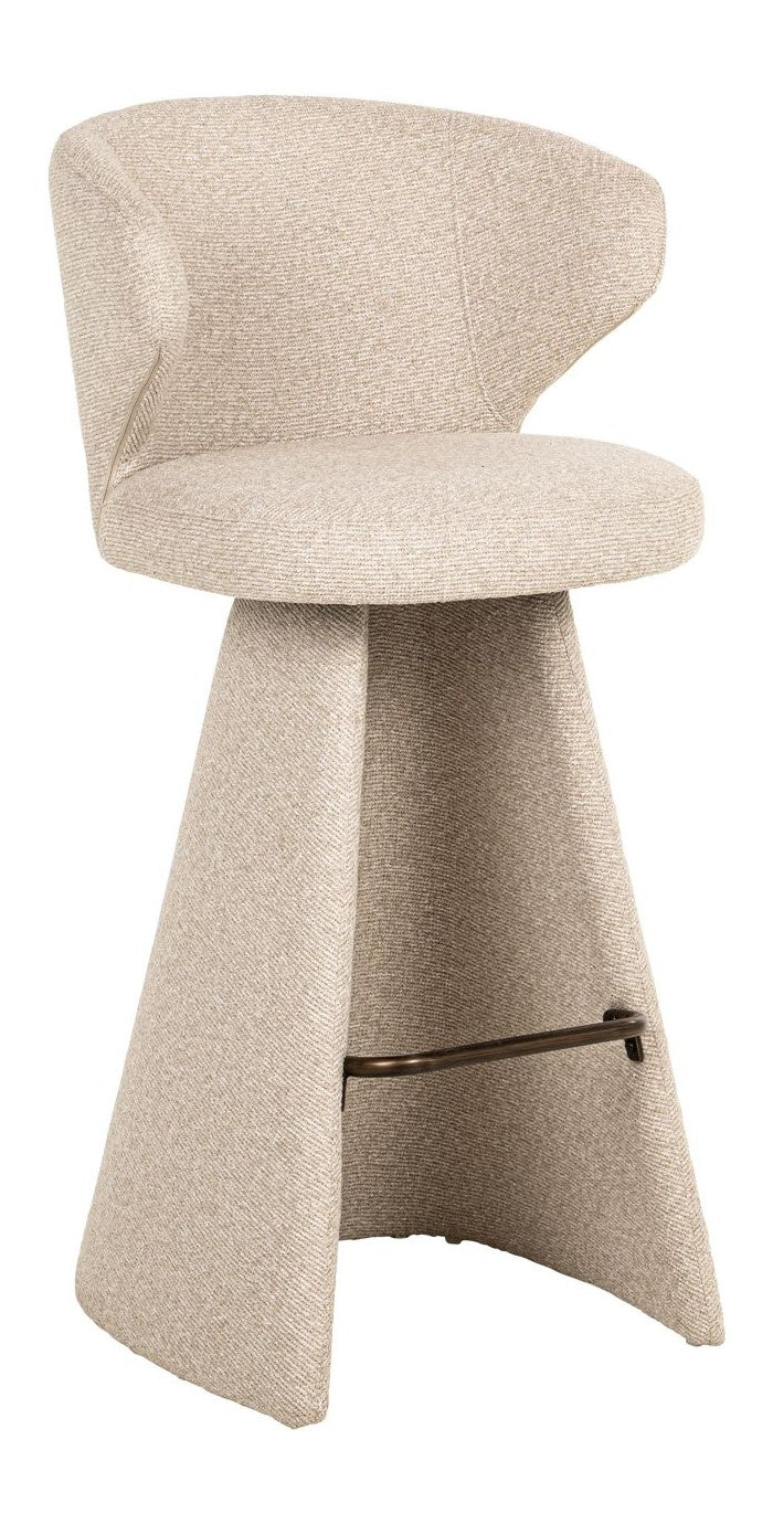 Barhocker Gatsbi Biscotti mit gepolstertem Sitz & Bronze-Fußstütze