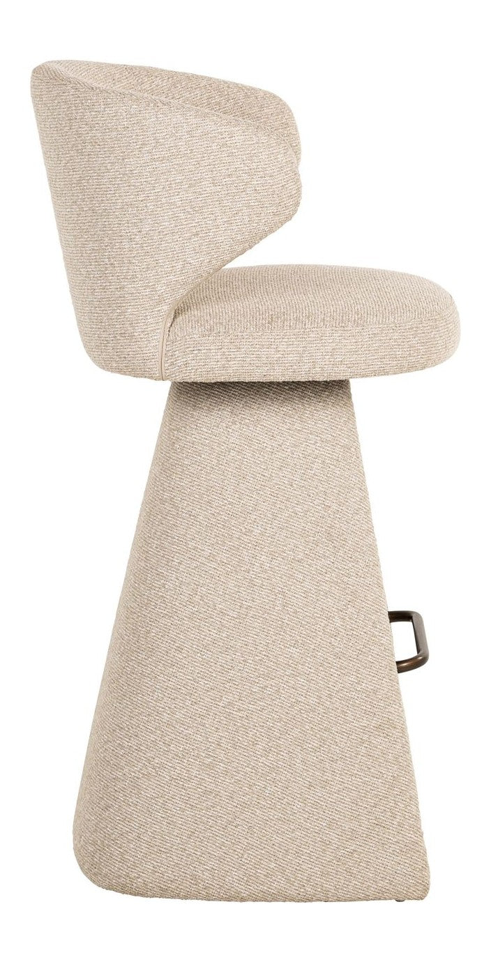 Barhocker Gatsbi Biscotti mit gepolstertem Sitz & Bronze-Fußstütze