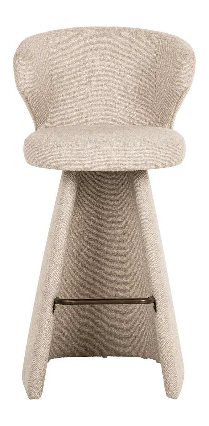 Barhocker Gatsbi Biscotti mit gepolstertem Sitz & Bronze-Fußstütze