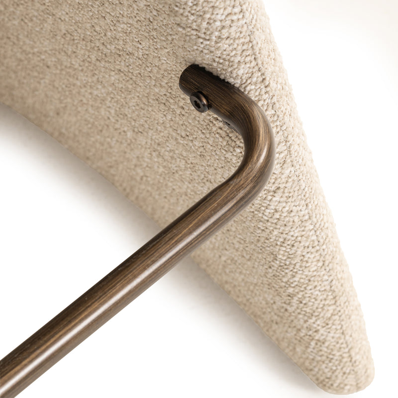 Barhocker Gatsbi Biscotti mit gepolstertem Sitz & Bronze-Fußstütze