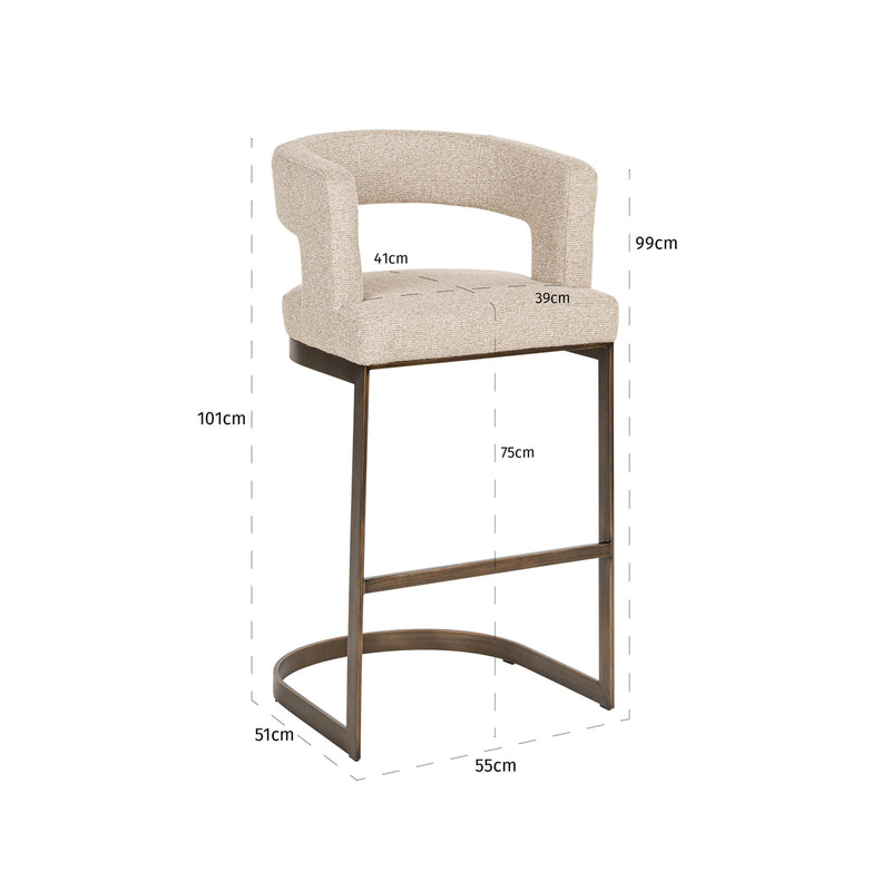 Barhocker Ellis biscotti – Richmond Thekenhocker mit Polsterbezug