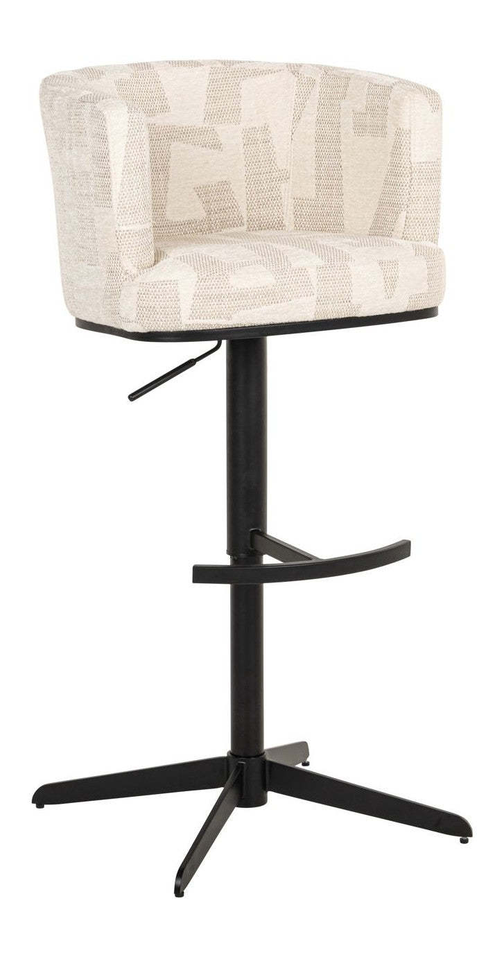 Barhocker Cheyenne höhenverstellbar, drehbar, beige graffic – Richmond
