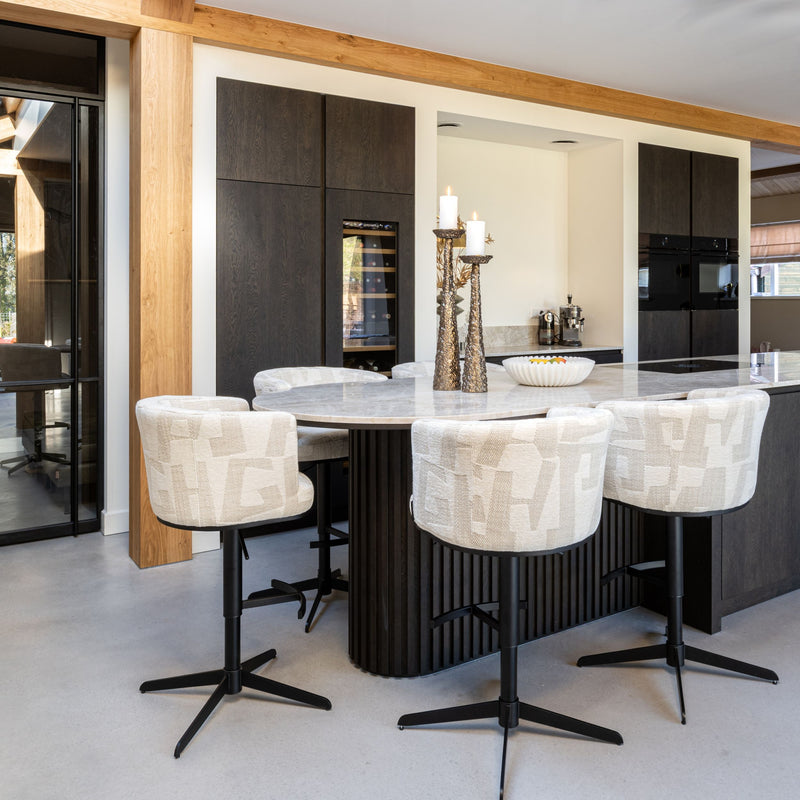 Barhocker Cheyenne höhenverstellbar, drehbar, beige graffic – Richmond