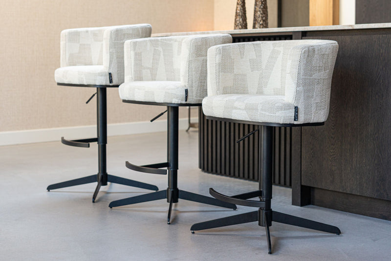 Barhocker Cheyenne höhenverstellbar, drehbar, beige graffic – Richmond