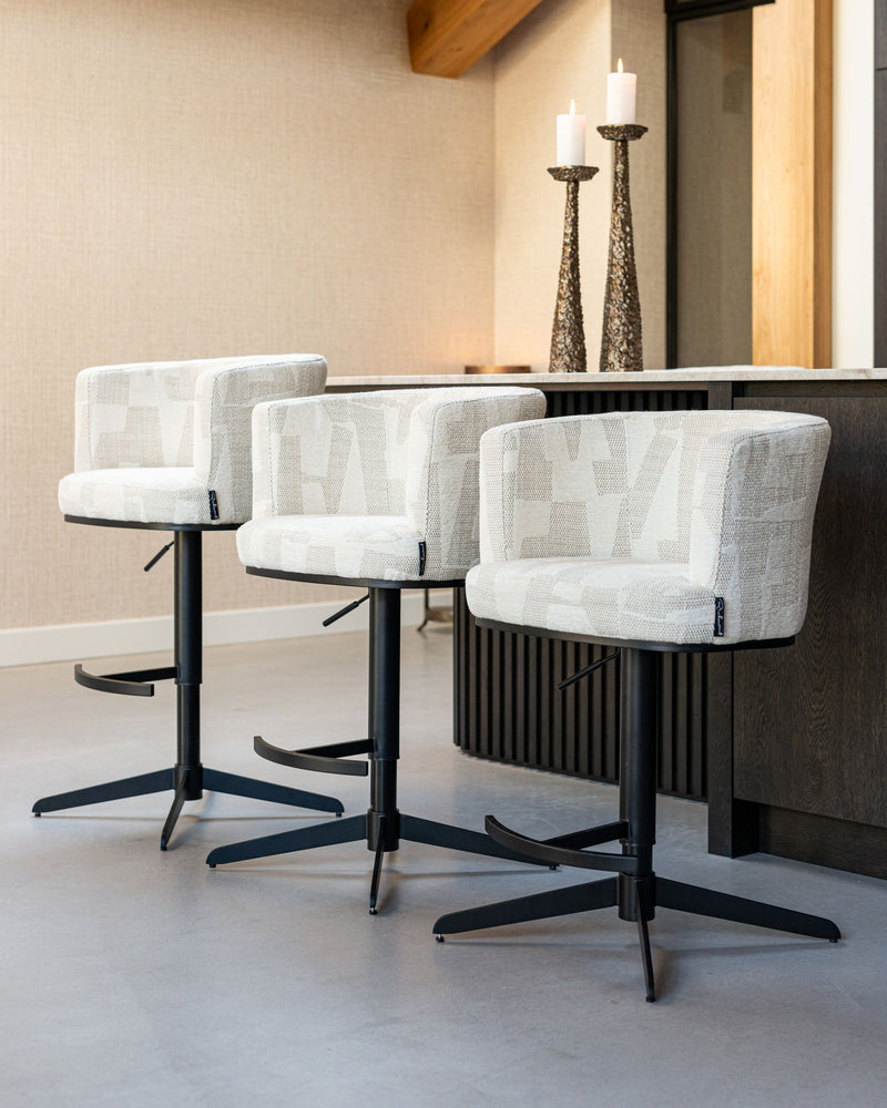 Barhocker Cheyenne höhenverstellbar, drehbar, beige graffic – Richmond