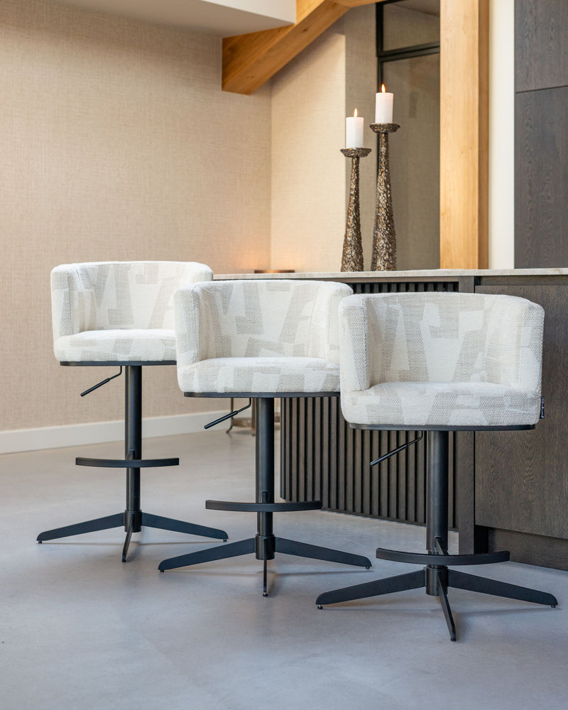Barhocker Cheyenne höhenverstellbar, drehbar, beige graffic – Richmond