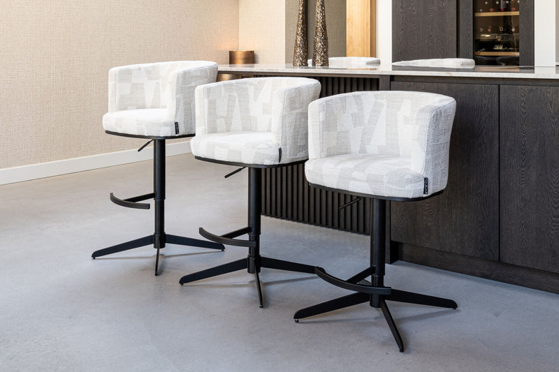 Barhocker Cheyenne höhenverstellbar, drehbar, beige graffic – Richmond