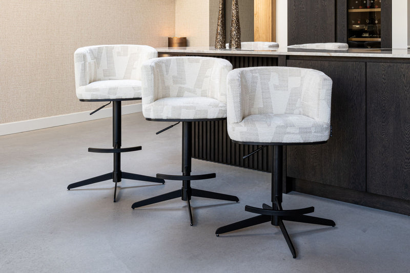 Barhocker Cheyenne höhenverstellbar, drehbar, beige graffic – Richmond