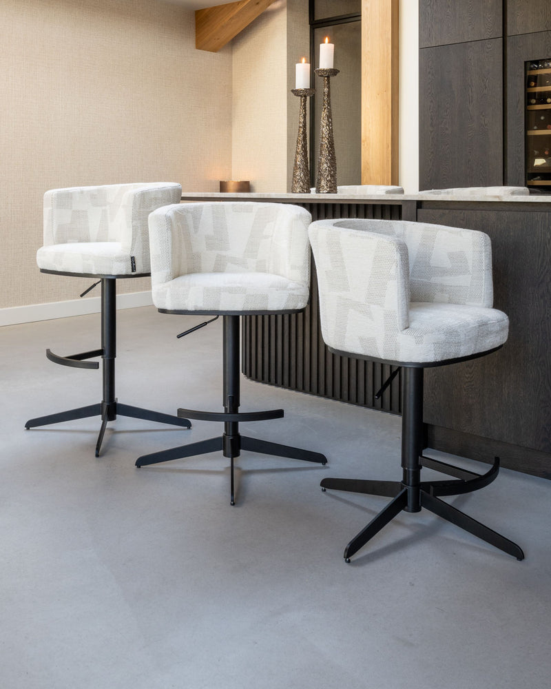 Barhocker Cheyenne höhenverstellbar, drehbar, beige graffic – Richmond