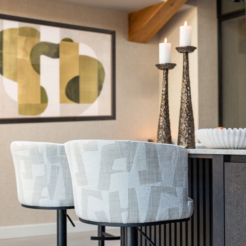 Barhocker Cheyenne höhenverstellbar, drehbar, beige graffic – Richmond