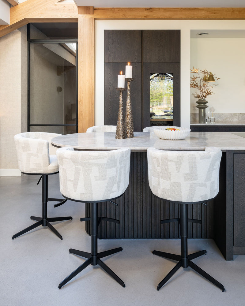 Barhocker Cheyenne höhenverstellbar, drehbar, beige graffic – Richmond