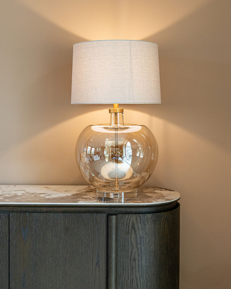 Tischlampe Jazzy amber – Richmond Design-Leuchte aus Glas & Eisen
