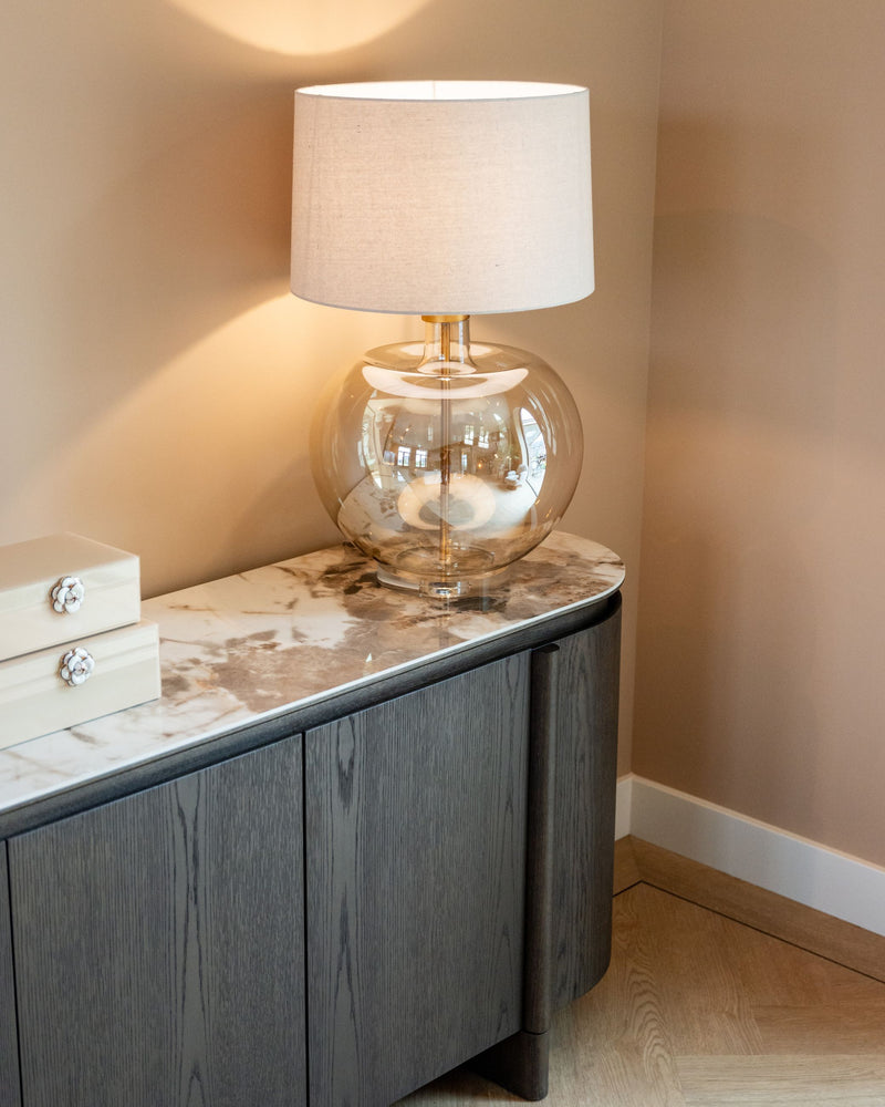 Tischlampe Jazzy amber – Richmond Design-Leuchte aus Glas & Eisen