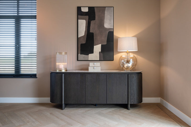 Tischlampe Jazzy amber – Richmond Design-Leuchte aus Glas & Eisen