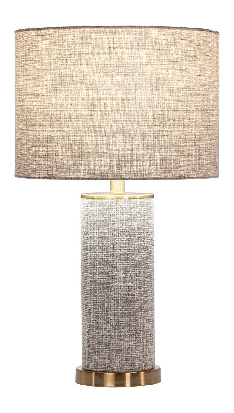 Tischlampe Joline beige mit Leinenschirm & Eisengestell, E27
