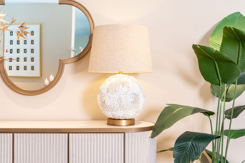 Richmond Tischlampe Jamie white – Design-Tischleuchte in Weiß, E27