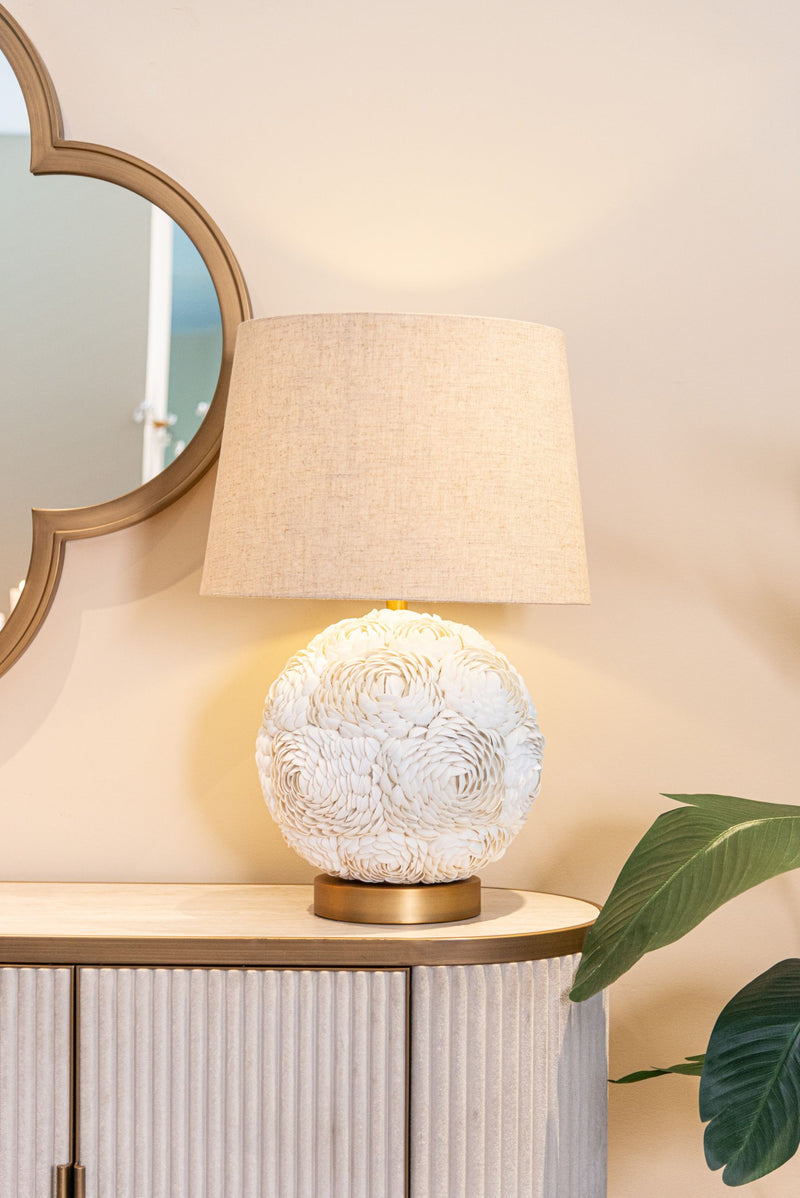 Richmond Tischlampe Jamie white – Design-Tischleuchte in Weiß, E27