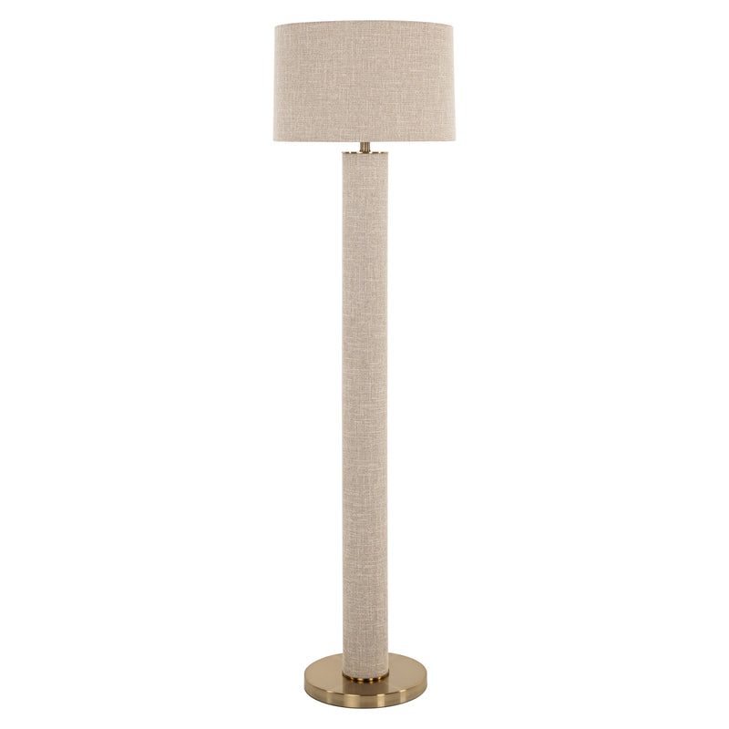 Stehlampe Joline Beige – Eisengestell mit Leinenschirm, E27