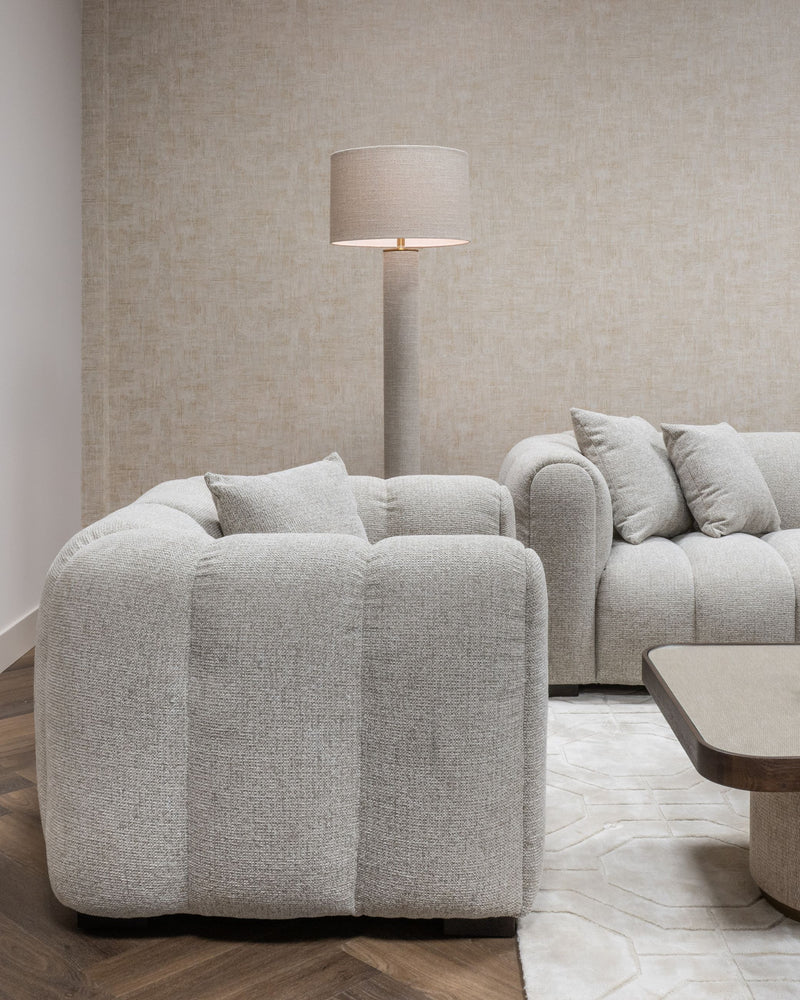 Stehlampe Joline Beige – Eisengestell mit Leinenschirm, E27