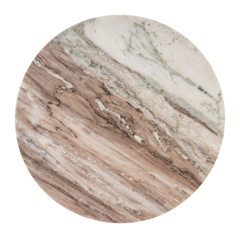 Beistelltisch Barley Blush beige mit Toronto-Marmor & goldenem Gestell