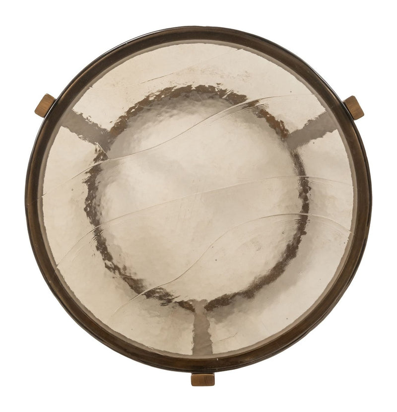 Beistelltisch Cleo Gold – 2er-Set aus Eisen mit Gussglas