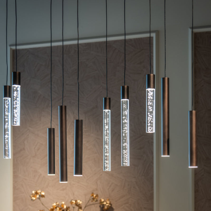 Pendelleuchte Oxley Bronze – Statement-Leuchte mit 13 Flammen
