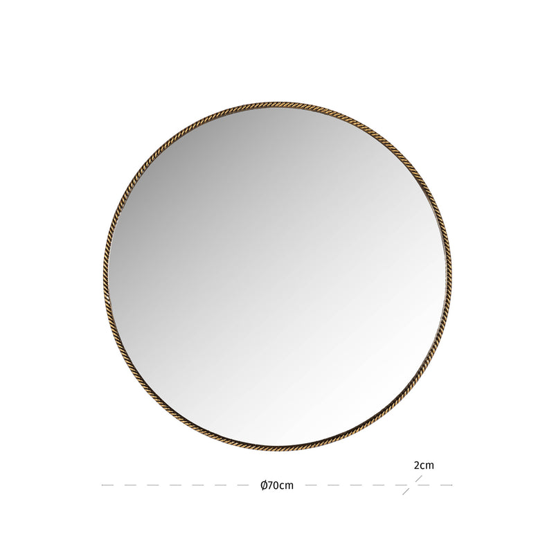 Spiegel Lavinia gold Ø70 cm – runder Wandspiegel mit Metallrahmen