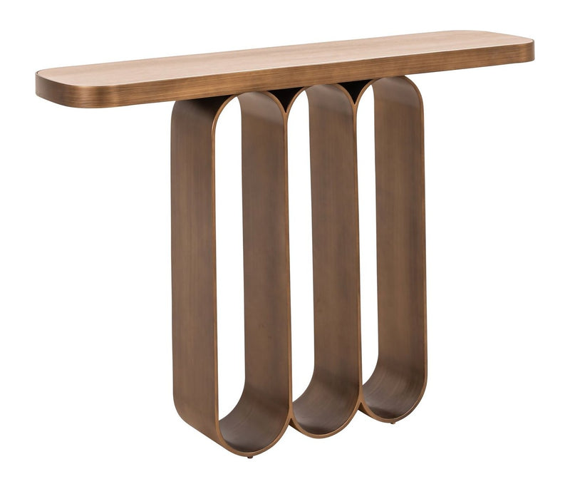 Konsole Locarno brushed gold – Eisen & Keramik, wendbare Platte