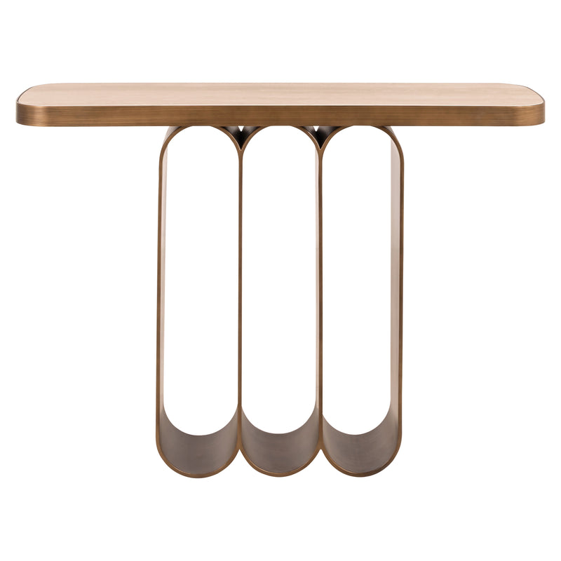 Konsole Locarno brushed gold – Eisen & Keramik, wendbare Platte