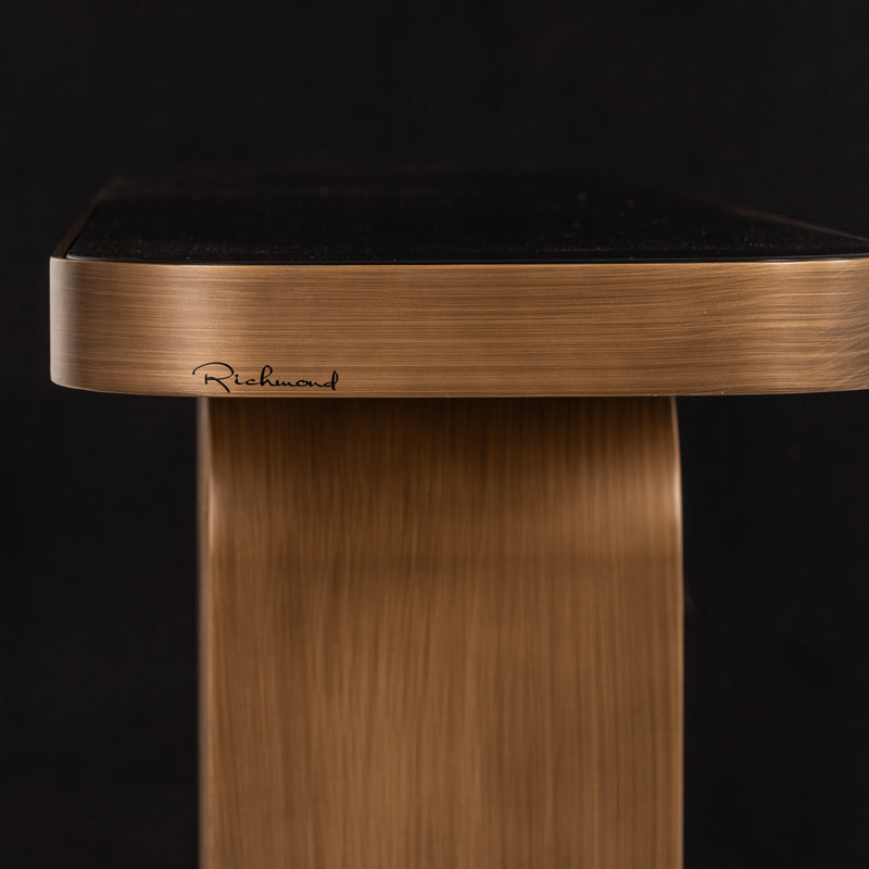 Konsole Locarno brushed gold – Eisen & Keramik, wendbare Platte
