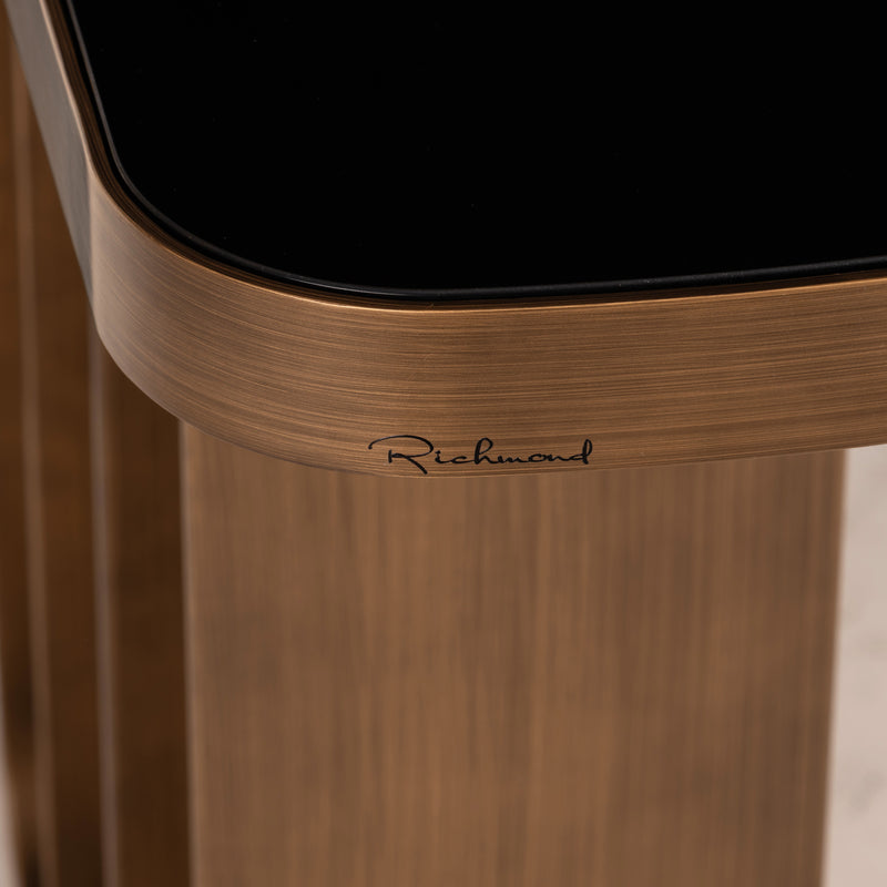 Konsole Locarno brushed gold – Eisen & Keramik, wendbare Platte