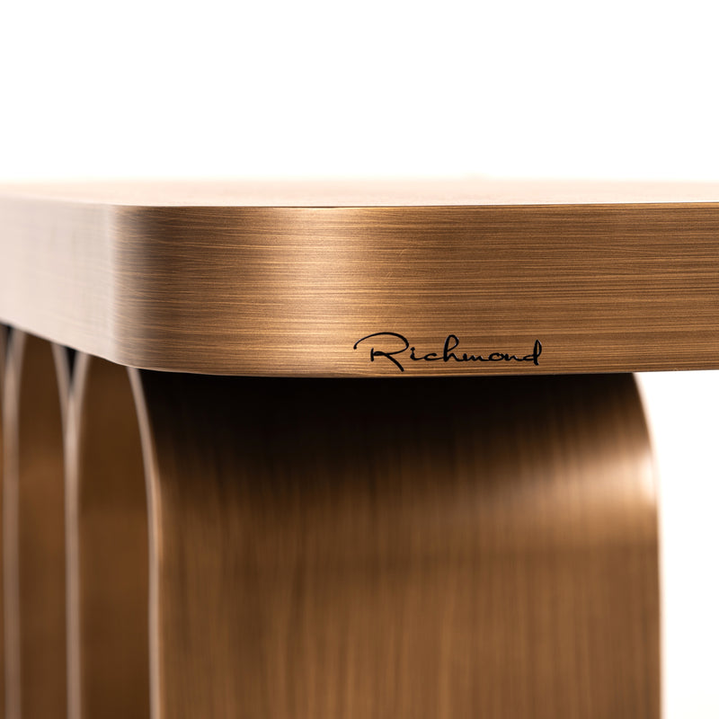 Konsole Locarno brushed gold – Eisen & Keramik, wendbare Platte