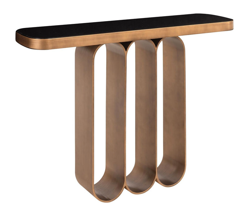 Konsole Locarno brushed gold – Eisen & Keramik, wendbare Platte