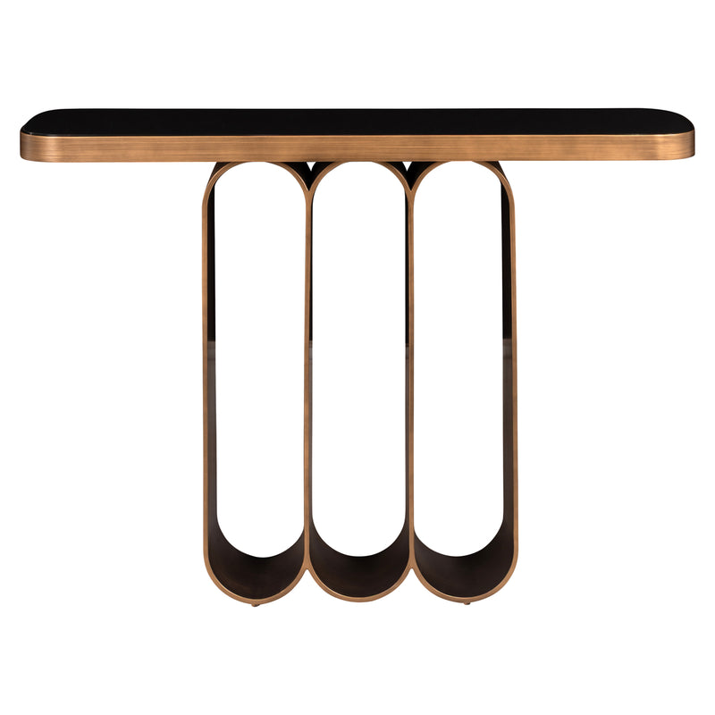 Konsole Locarno brushed gold – Eisen & Keramik, wendbare Platte