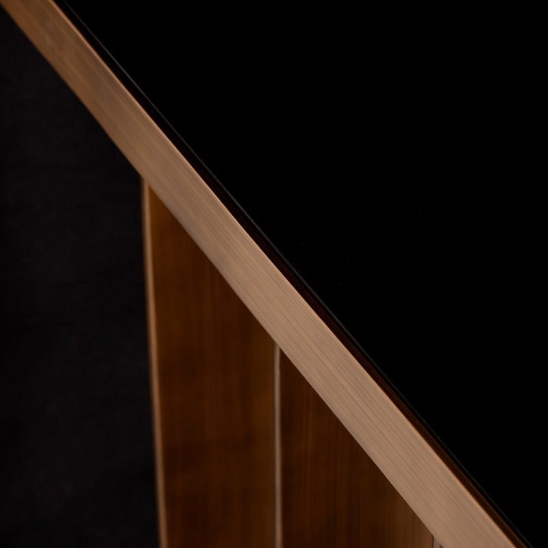 Konsole Locarno brushed gold – Eisen & Keramik, wendbare Platte