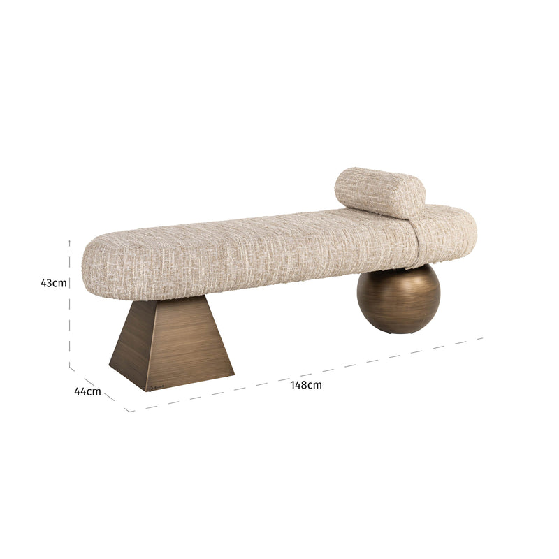 Sitzbank Geneva Alexander Jones beige angora, Polyester-Bezug