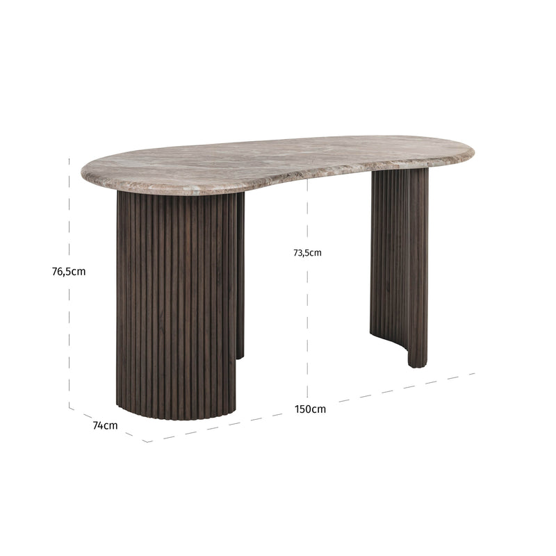 Schreibtisch Rashford Blush Beige mit Toronto-Marmorplatte, Richmond