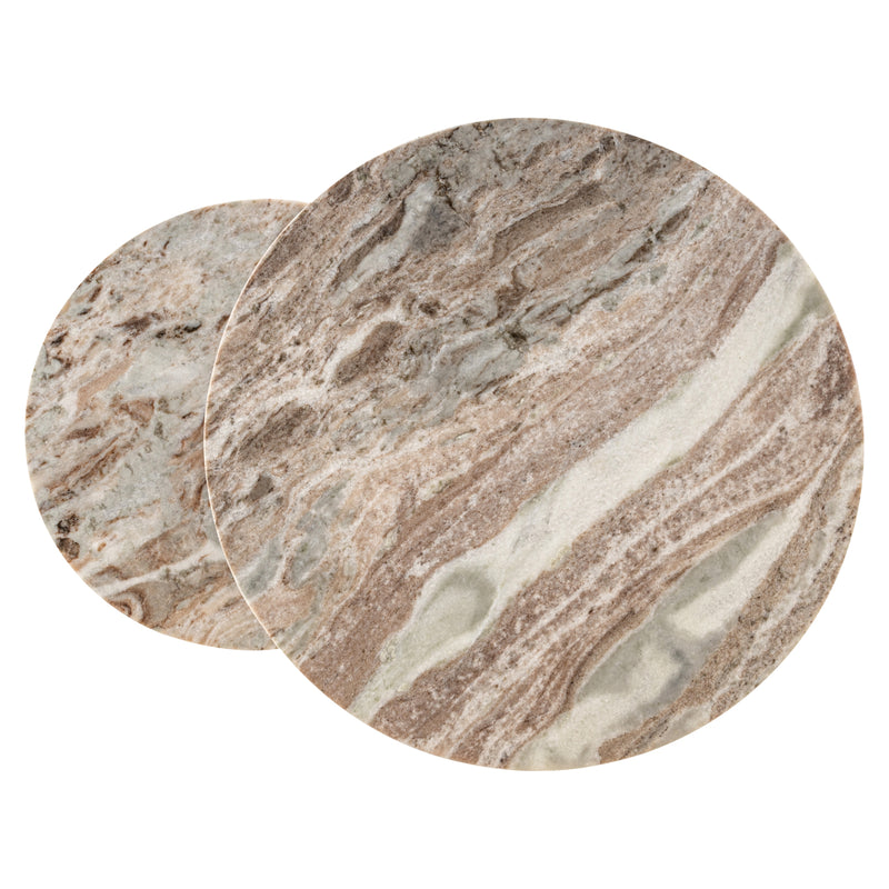 Richmond Beistelltisch Fairfax clay, 2er-Set aus Eisen & Marmor