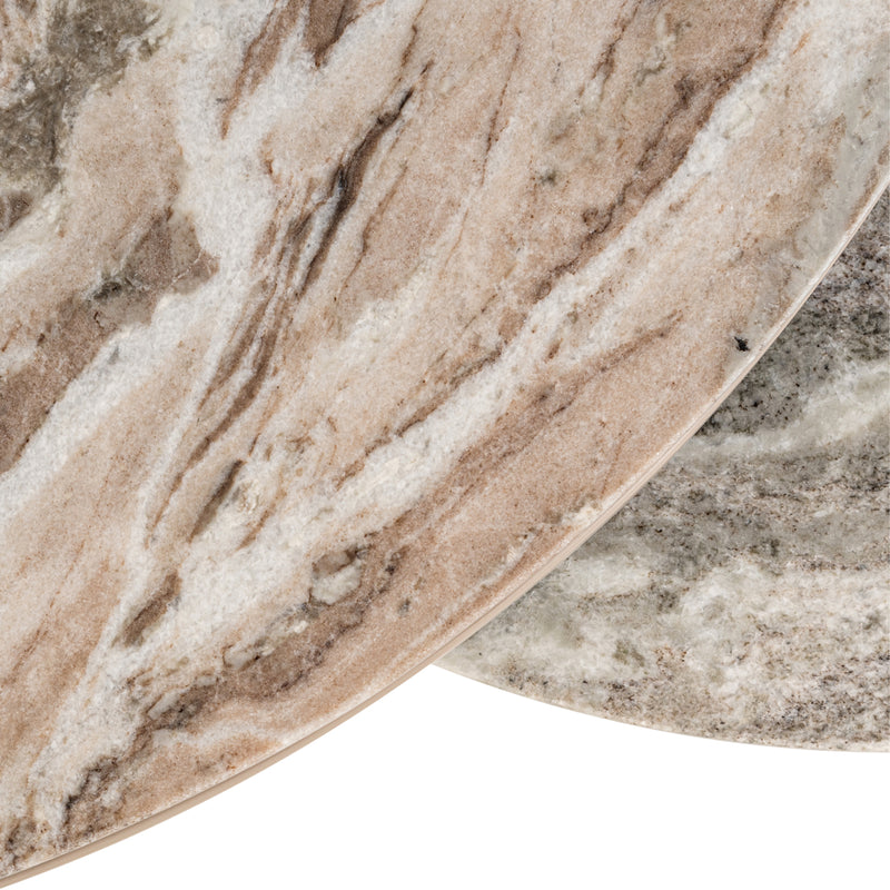 Richmond Couchtisch Fairfax clay im 2er-Set aus Eisen & Marmor