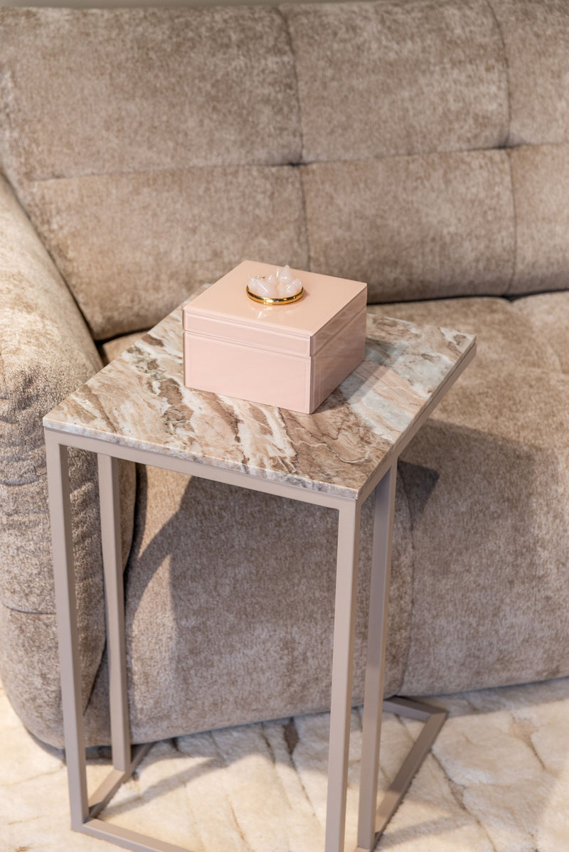 Sofabeistelltisch Fairfax clay – Eisen & Toronto-Marmor