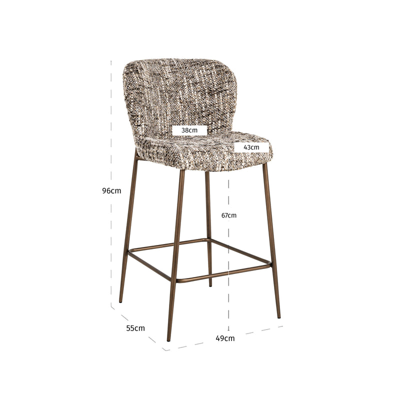 Barhocker Odarby in Braun – Richmond Design mit Polyester-Bezug