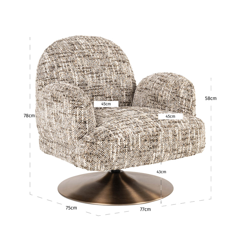 Lounge Sessel Kagney – Drehsessel in Braun von Richmond Interiors