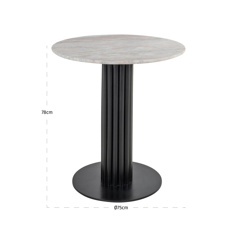Richmond Bistro-Tisch Nyon Blush beige – Marmorplatte Ø 75 cm