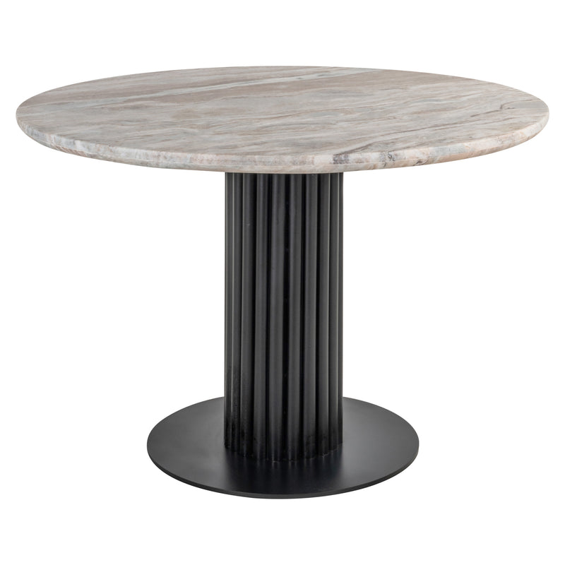 Runder Esstisch Nyon Blush beige mit Toronto-Marmor, Ø120 cm