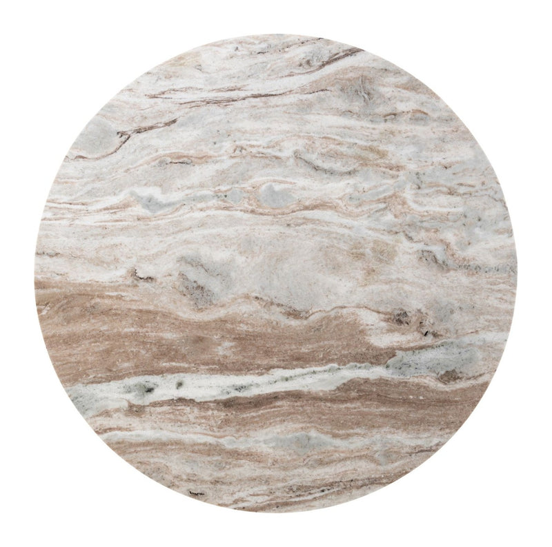 Runder Esstisch Nyon Blush beige mit Toronto-Marmor, Ø120 cm