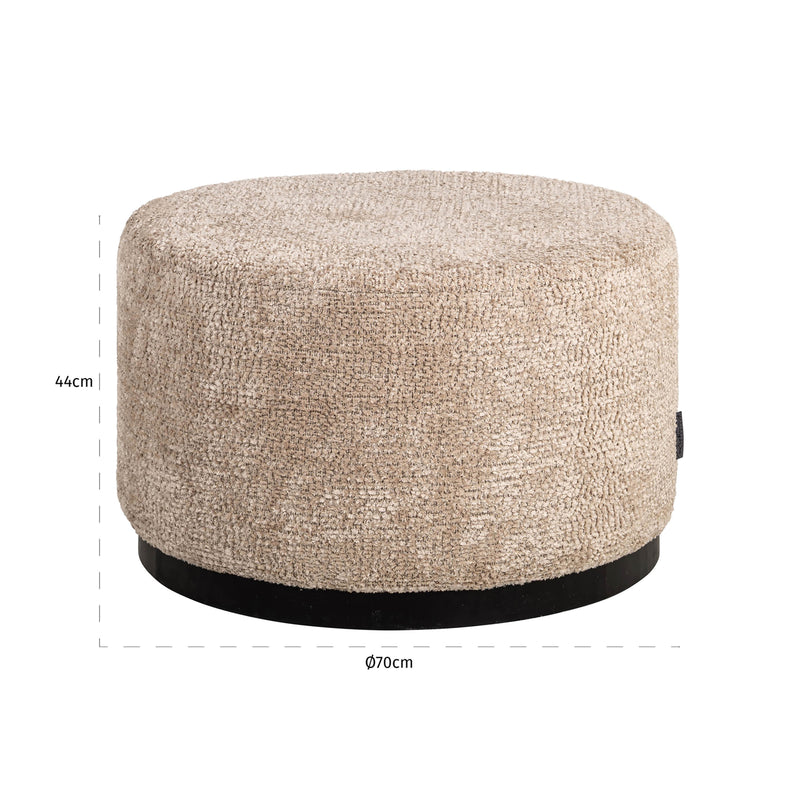 Hocker & Fußbank Kindal Ø70 cm - individuell im Wunschstoff gestaltbar