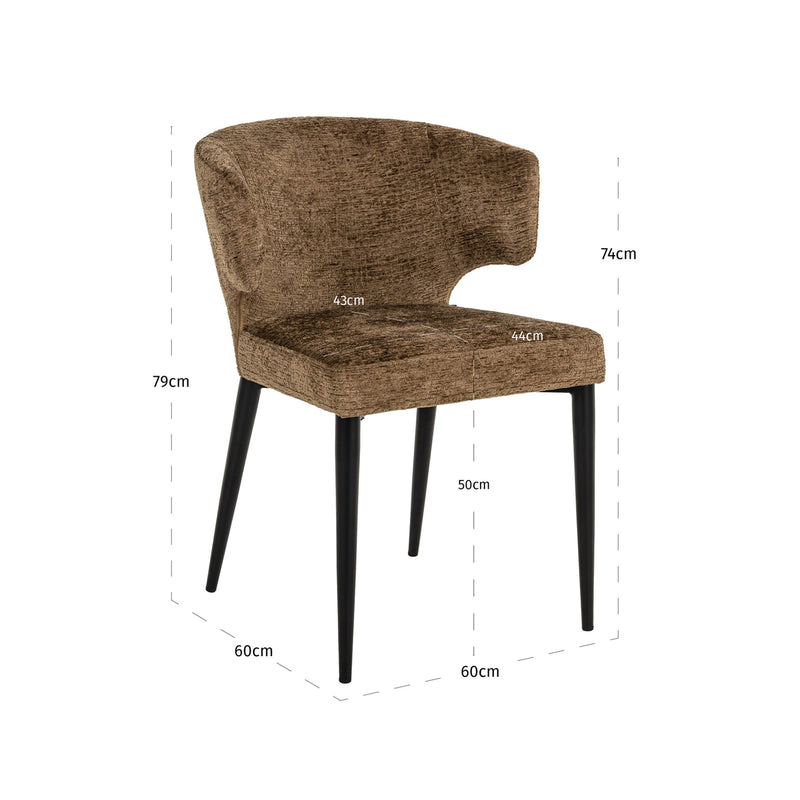 Esszimmerstuhl Taylor Brandy Fusion, schwer entflammbar, Metallgestell