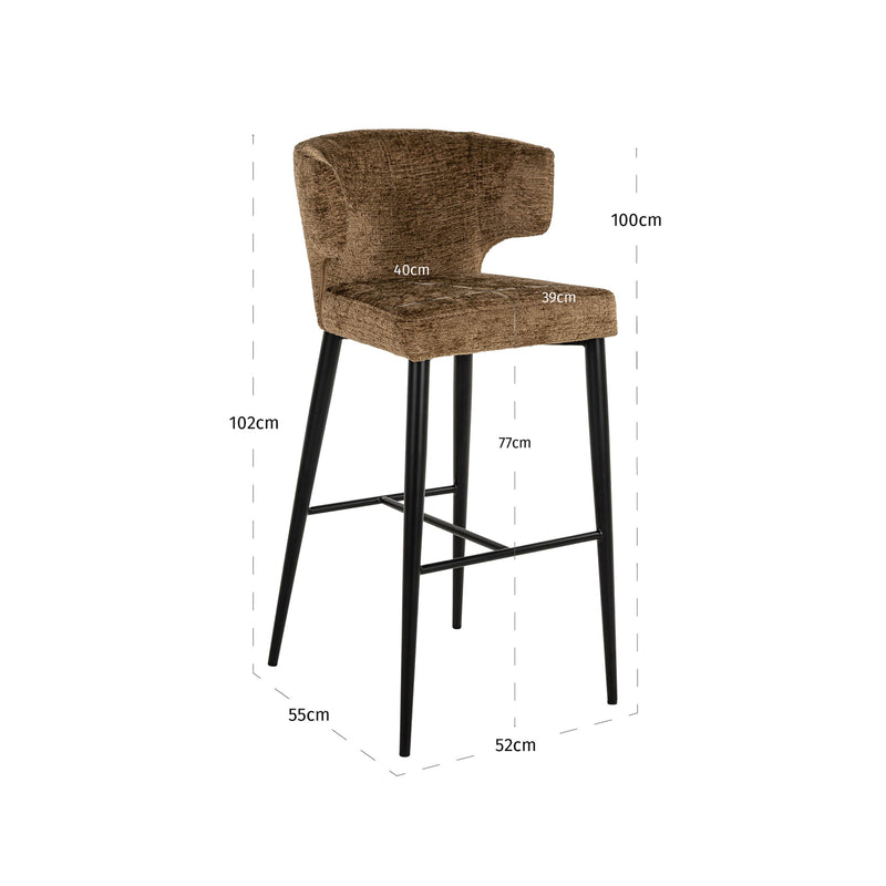Barhocker Taylor Brandy Fusion mit schwer entflammbarem Bezug